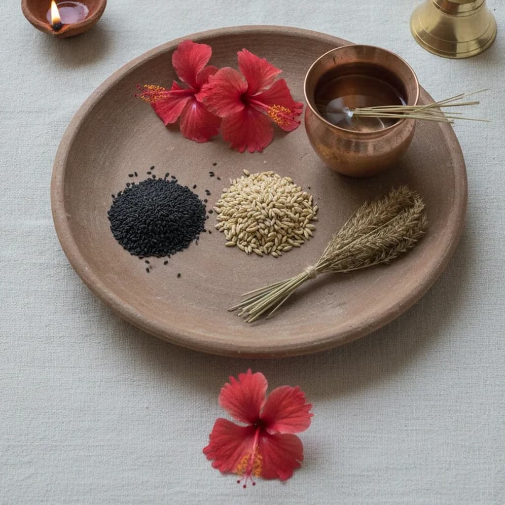 Black Til + Jau + Kusha + Lal Pushp Chadhava