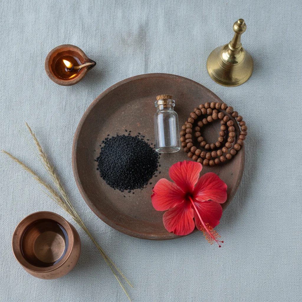 काला तिल + कुंड जल