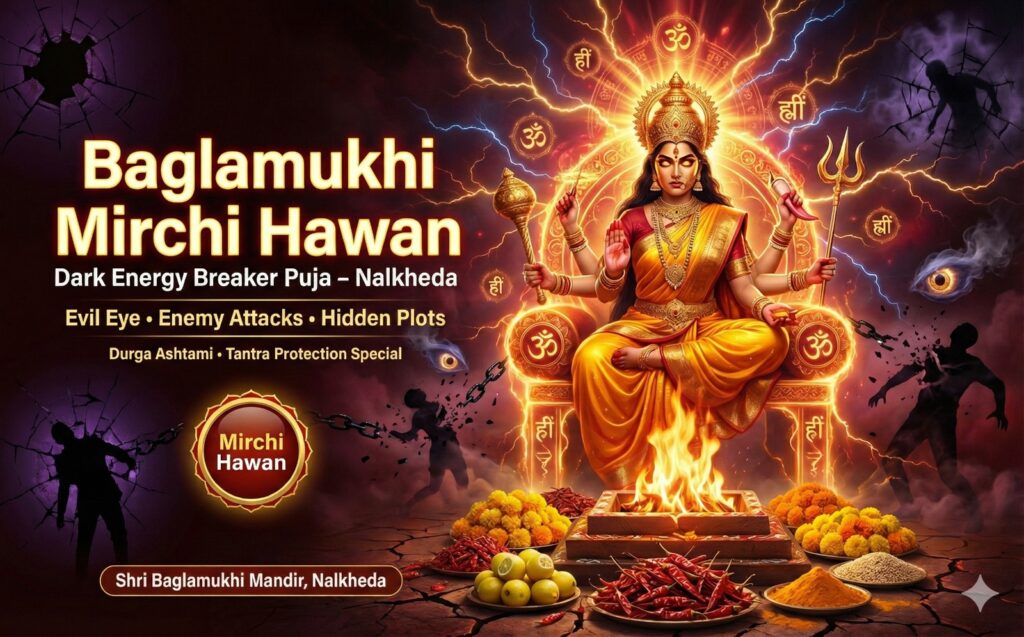 Baglamukhi Maharaksha Mirchi Hawan – Protection from Evil Eye & Enemy Plots